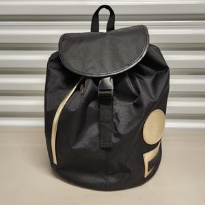 Versace Black Backpack with Gold Accents